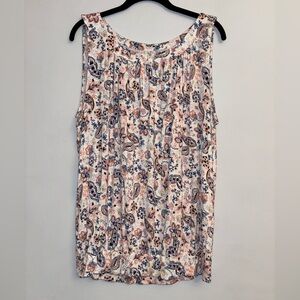 LOFT Paisley Sleeveless Top - Size XL